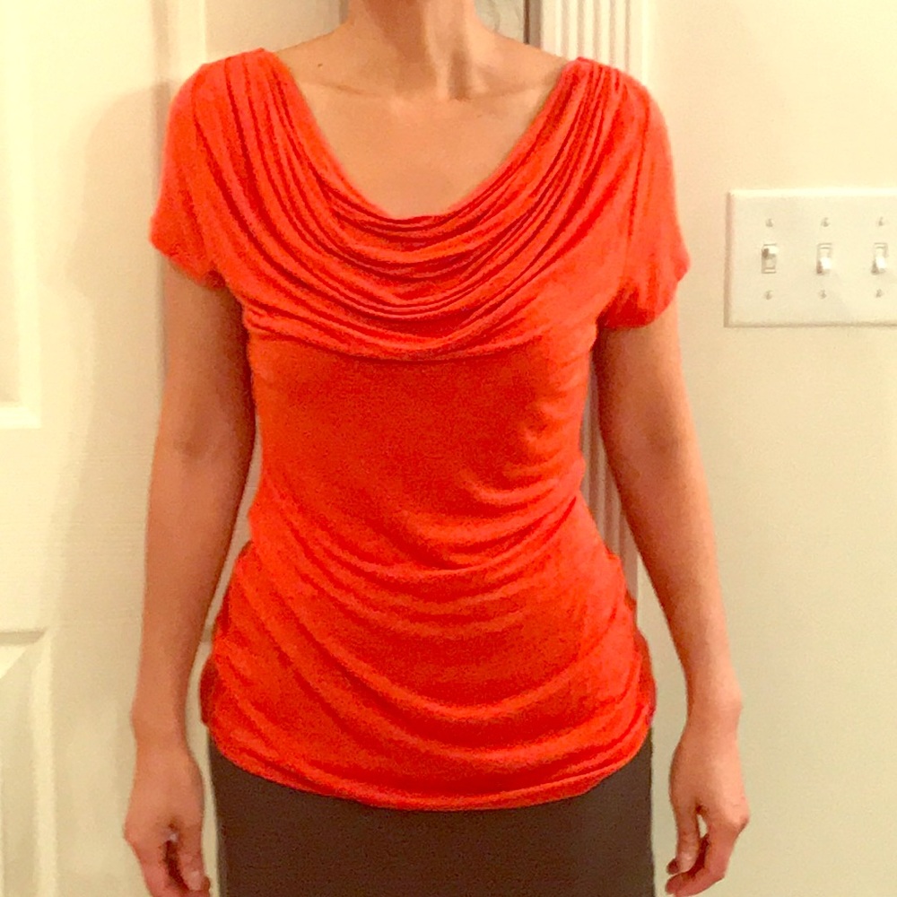 Short sleeve Max Studio orange colored shirt